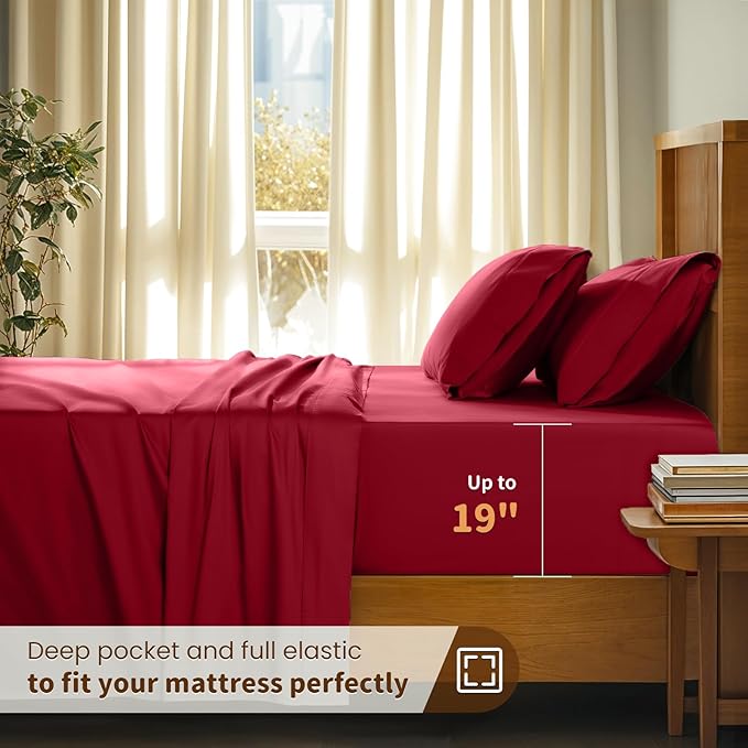 100% Cotton Bed Sheet Set - California King - 4 Piece