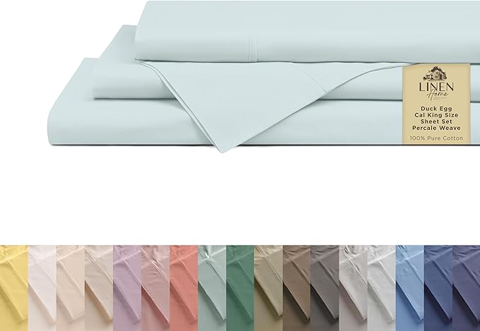 100% Cotton Bed Sheet Set - California King - 4 Piece