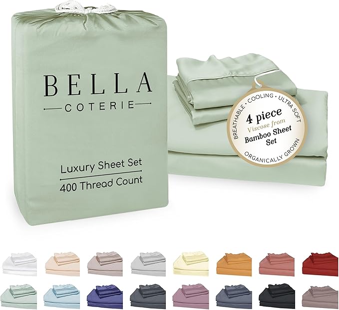 Bamboo Cooling Bed Sheet Set - King - 18 in Deep Pocket