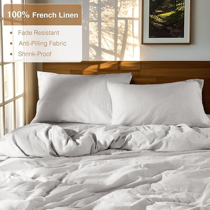 Linen Duvet Cover Set - King - 3 Piece