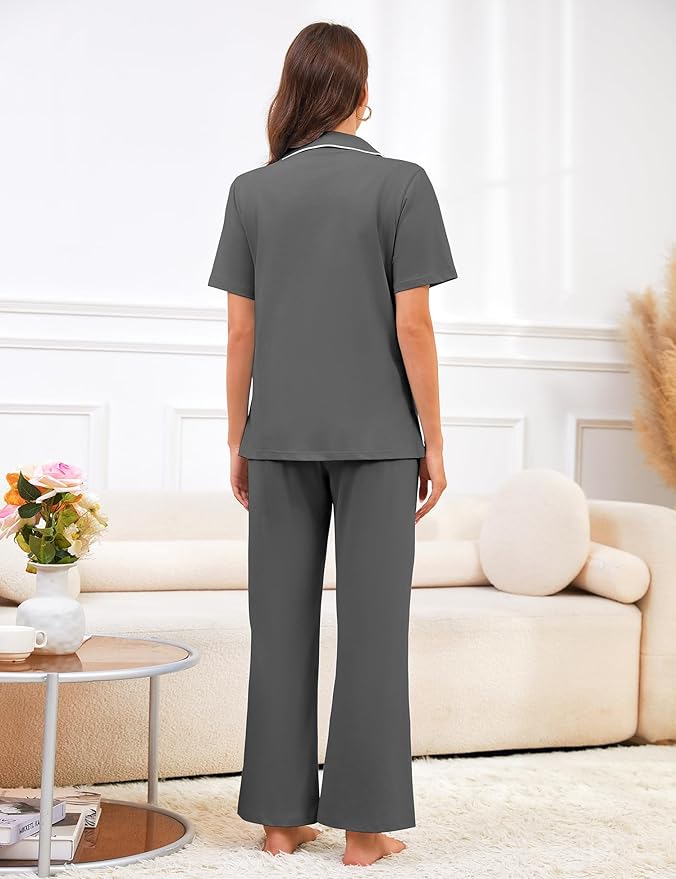 Women's 100% Cotton Pajama Set - Short Sleeve - 2 Piece
