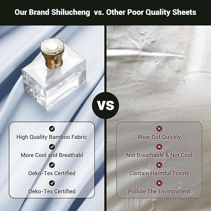 Bamboo Cooling Bed Sheet Set - Queen - 4 Piece