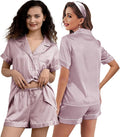 Satin Shorts Pajama Set - 3 Piece