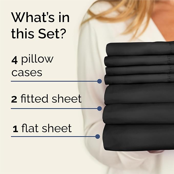 Cooling Bed Sheet Set - Split King - 16 in Deep Pocket - 7 Piece