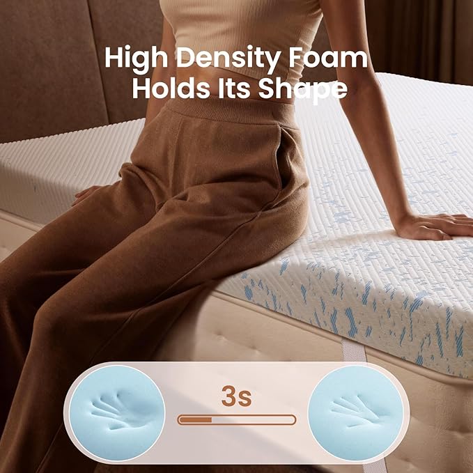 Memory Foam Cooling Mattress Topper - Queen
