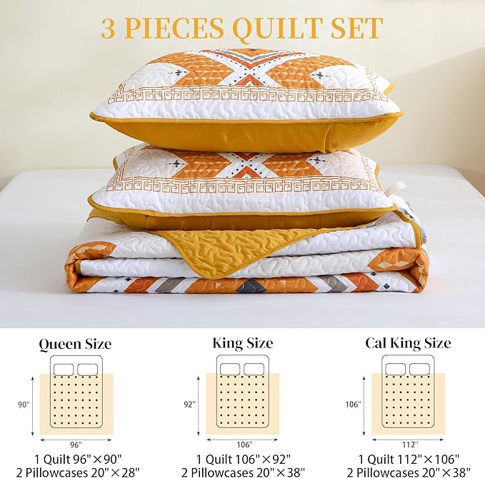 Microfiber Quilt Set - King - 3 Piece