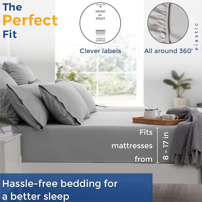 Cooling Bed Sheet Set - California King - 18 in Deep Pocket - 4 Piece