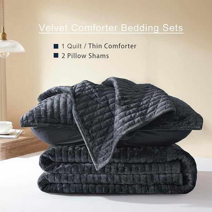 Velvet Quilt Set - Queen