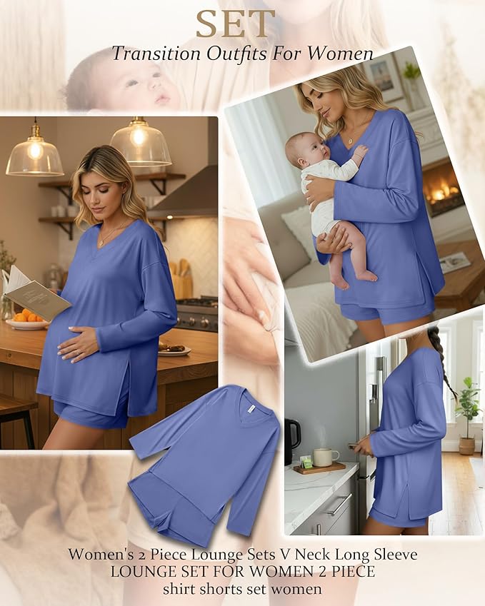 Women's Shorts Pajama Set - Long Sleeve - 2 Piece