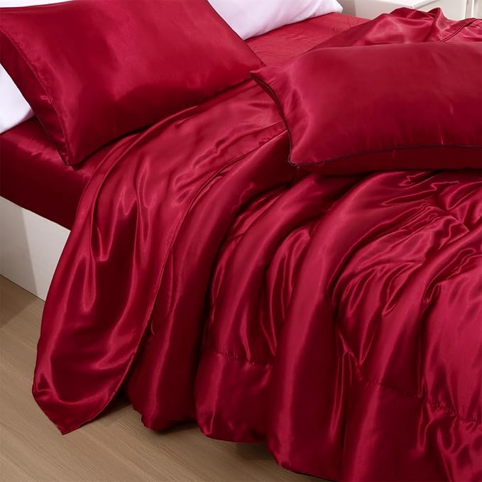 Satin Weighted Comforter Set - Queen