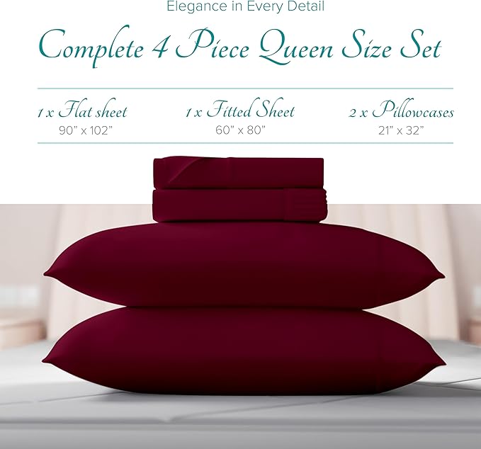 Linen Cooling Bed Sheet Set - Queen - 16 in Deep Pocket - 4 Piece