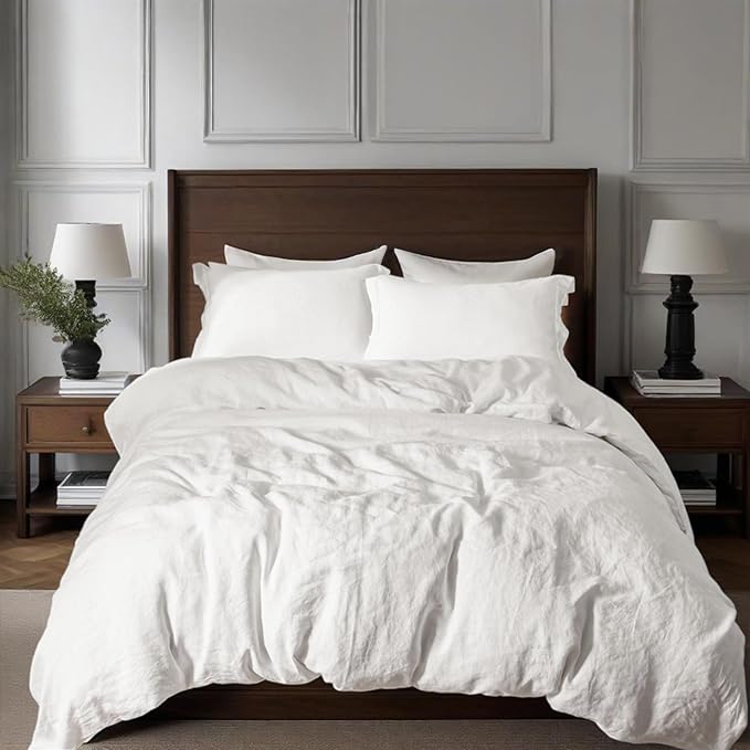 Linen Duvet Cover Set - California King - 3 Piece