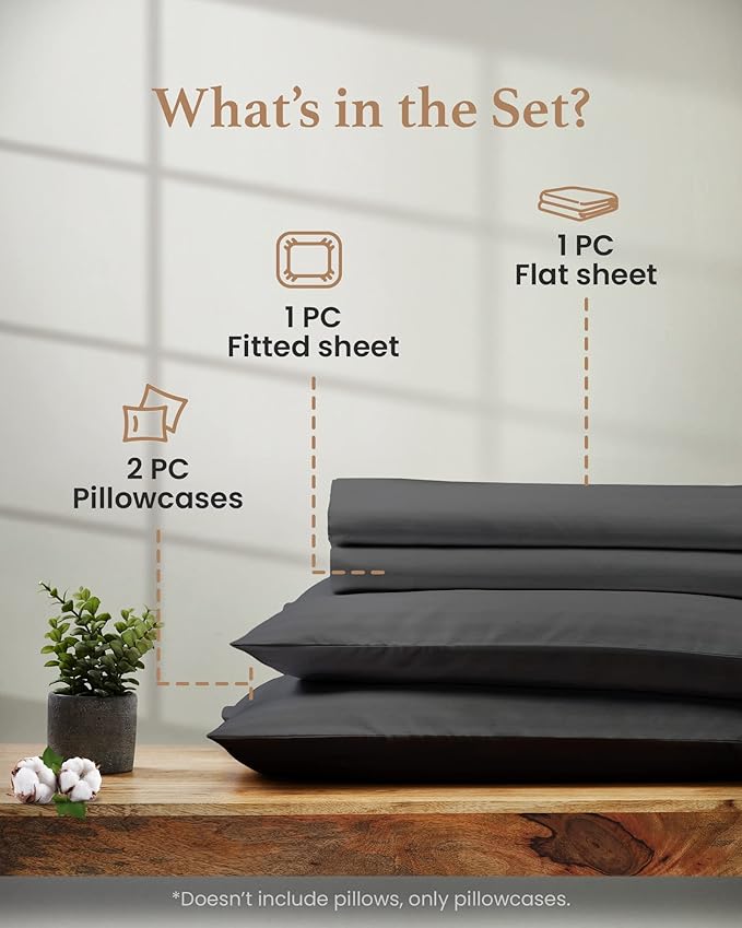 Bed Sheet Set - Queen - 16 in Deep Pocket - 4 Piece