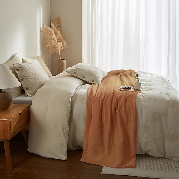 Linen Duvet Cover Set - Queen - 3 Piece