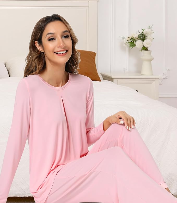 Women's Bamboo Pants Pajama Set - Long Sleeve - 2 Piece