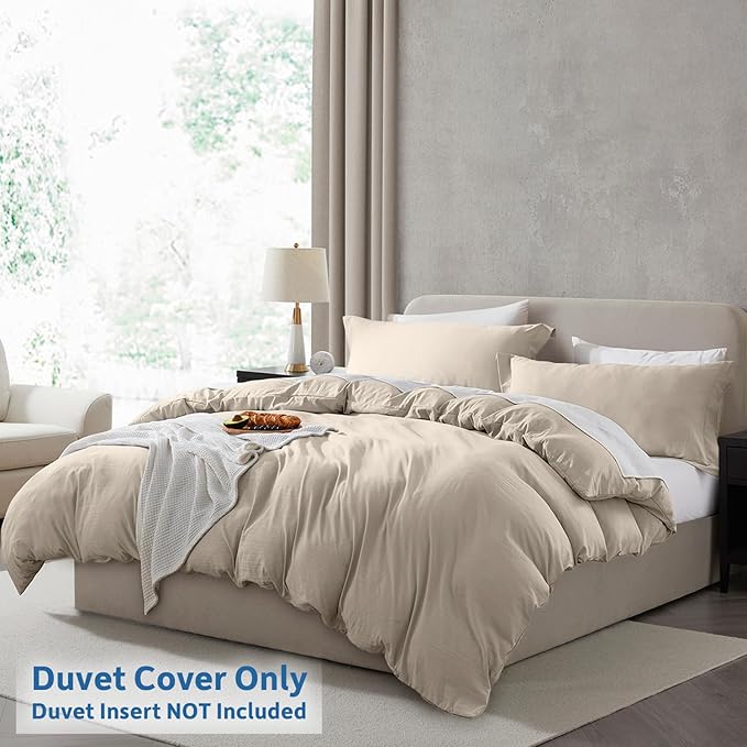 Linen Duvet Cover Set - Queen - 90 x 90 in - 3 Piece