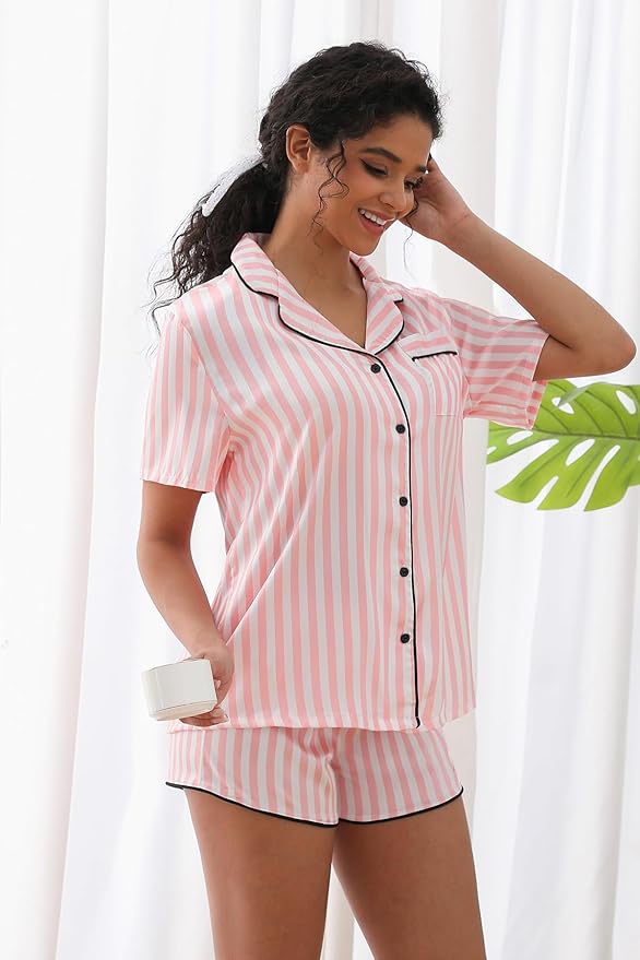 Women's Shorts Pajama Set - Short Sleeve - 2 Piece