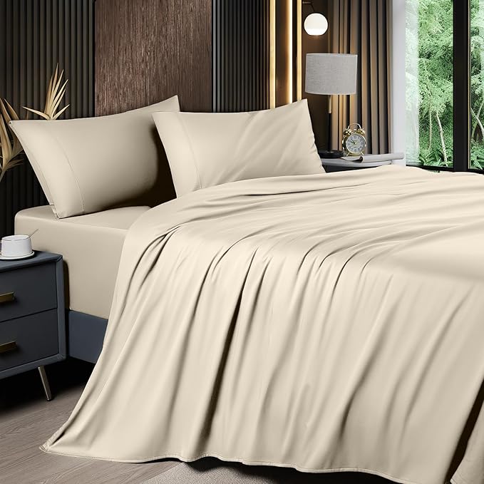 Bamboo Cooling Bed Sheet Set - Queen - 4 Piece