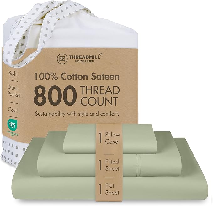 100% Cotton Bed Sheet Set - Twin - 15 in Deep Pocket - 3 Piece