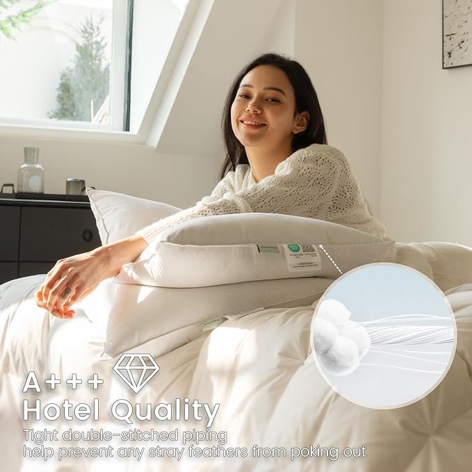 100% Cotton Bed Pillow - King - 2 Pack