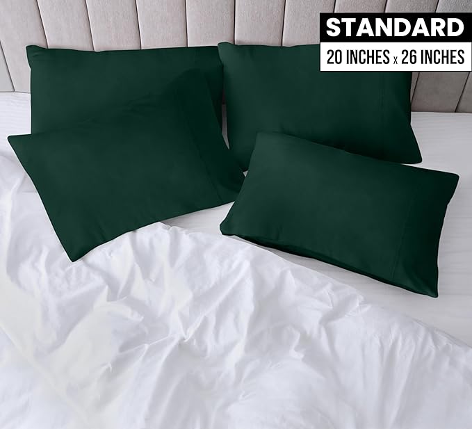 Microfiber Pillowcase Set - Standard - 20 x 26 in - 4 Pack