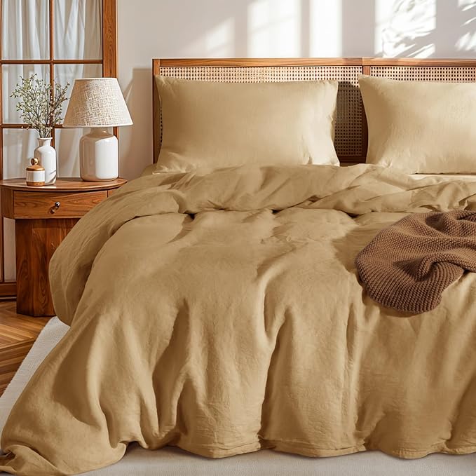 Linen Duvet Cover Set - California King - 3 Piece