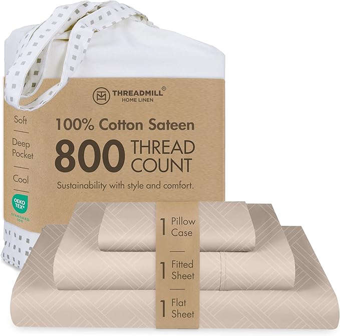 100% Cotton Bed Sheet Set - Twin - 3 Piece