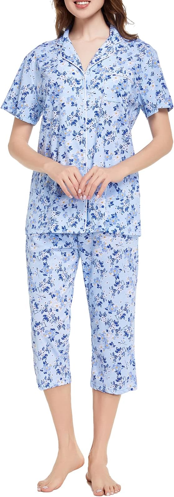 Capri Pajama Set - Short Sleeve - 2 Piece