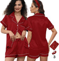 Satin Shorts Pajama Set - 3 Piece
