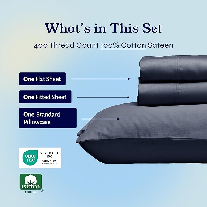 100% Cotton Bed Sheet Set - Twin - 3 Piece