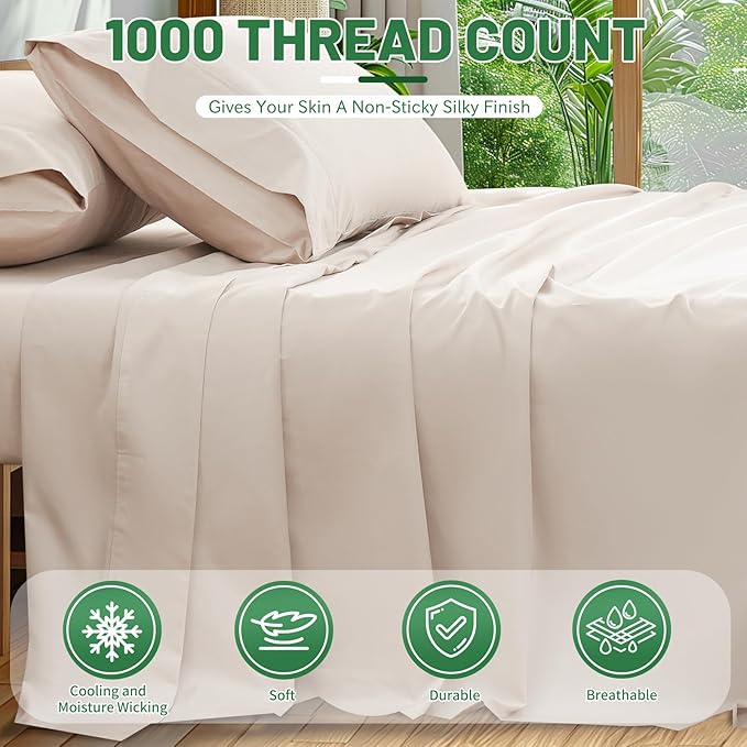 Linen Fitted Sheet - Full - 4 Piece
