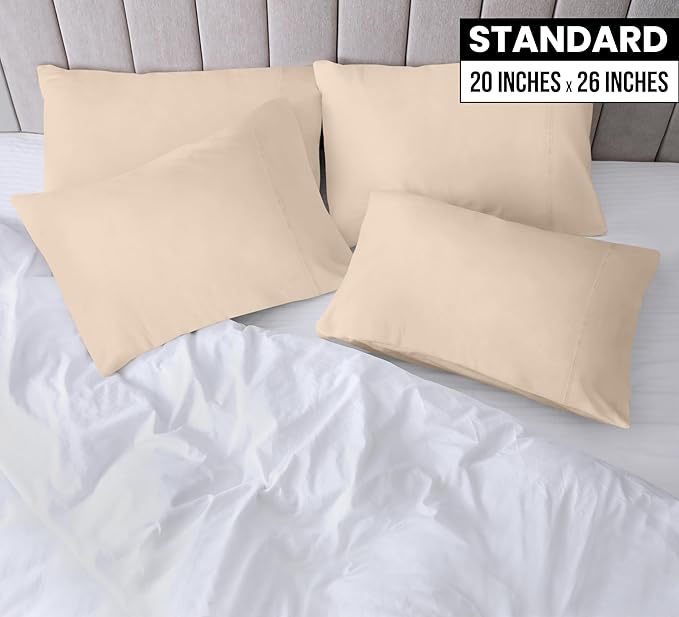 Microfiber Pillowcase Set - Standard - 20 x 26 in - 4 Pack