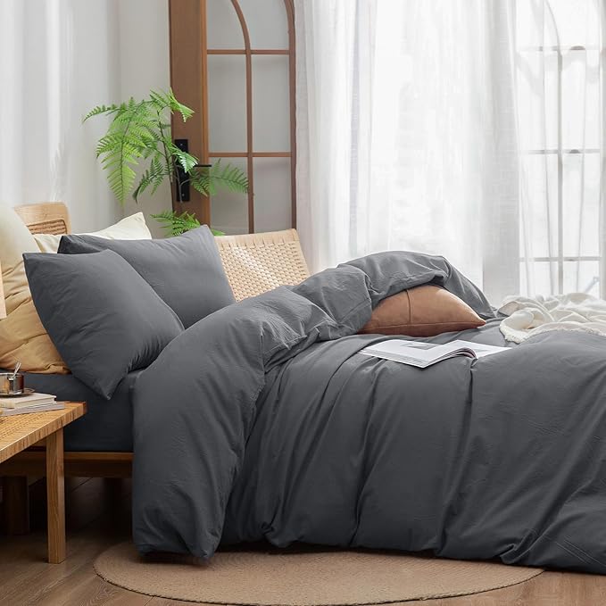 Linen Duvet Cover Set - King - 3 Piece