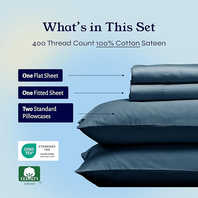 100% Cotton Bed Sheet Set - Full - 4 Piece