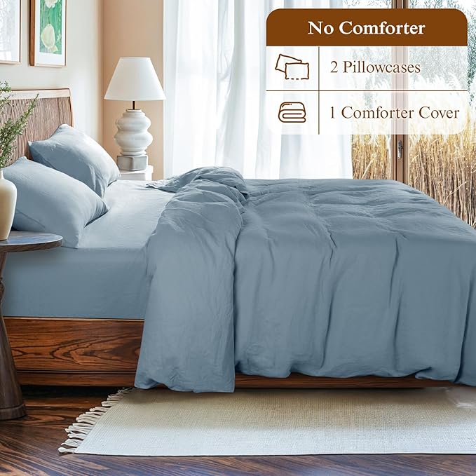 Linen Duvet Cover Set - Full - 3 Piece