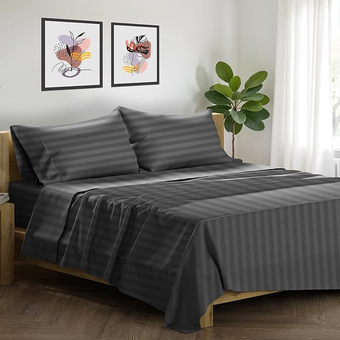 Linen Bed Sheet Set - Queen - 19 in Deep Pocket - 4 Piece