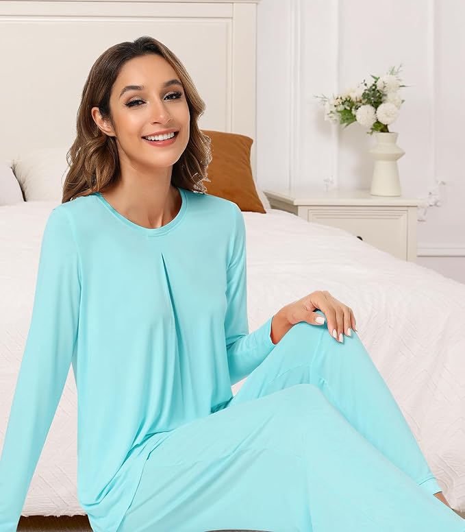 Women's Bamboo Pants Pajama Set - Long Sleeve - 2 Piece