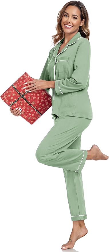 100% Cotton Pants Pajama Set - Long Sleeve - 2 Piece