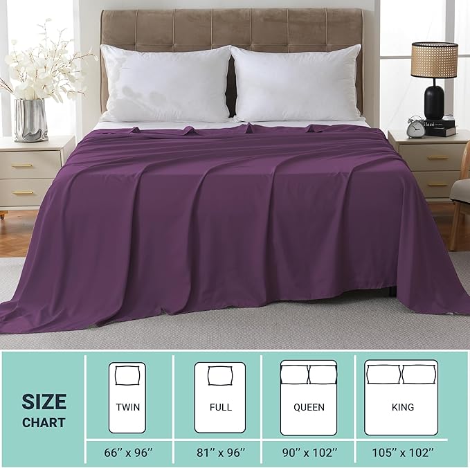 Microfiber Hypoallergenic Flat Sheet - King - 6 Pack