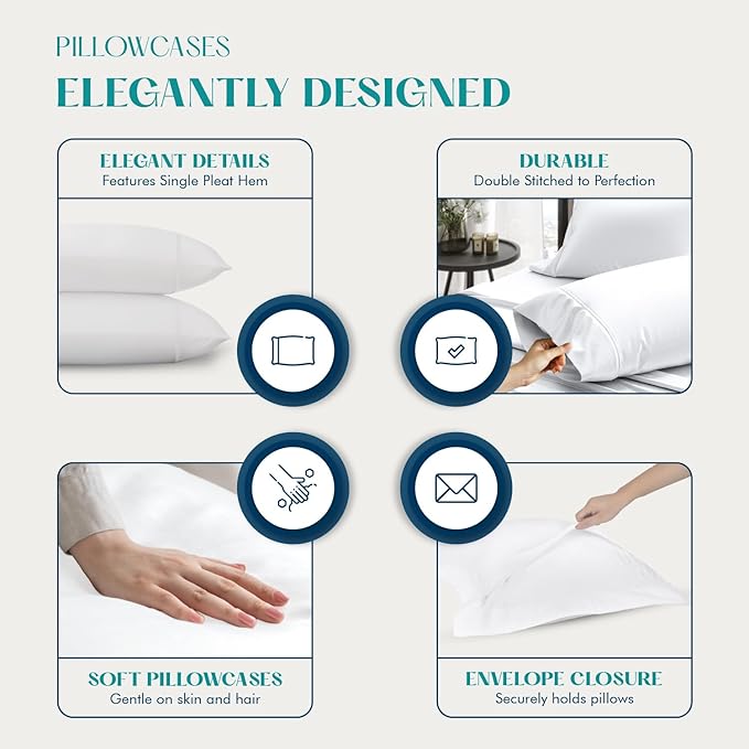 Linen Cooling Pillowcase Set - King - 4 Piece