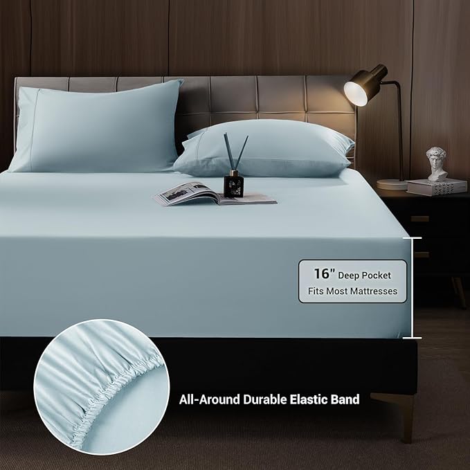 Bamboo Cooling Bed Sheet Set - Queen - 4 Piece