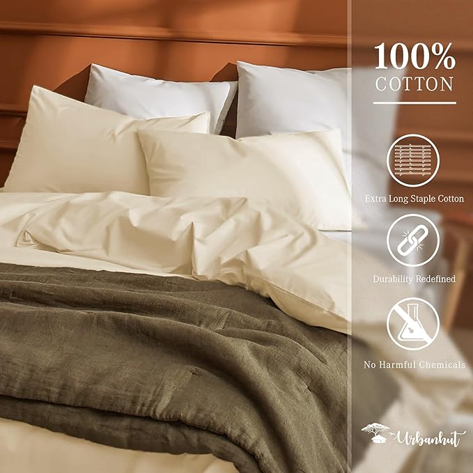 100% Cotton Duvet Cover Set - Queen - 3 Piece