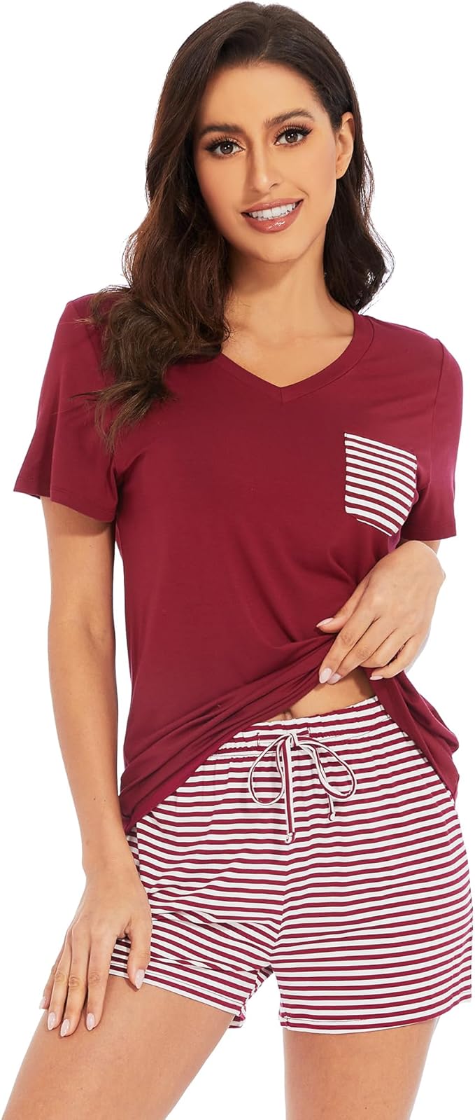Bamboo Cooling Shorts Pajama Set - Short Sleeve - 2 Piece