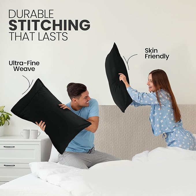 Microfiber Pillowcase Set - King - 20 x 40 in - 2 Pack