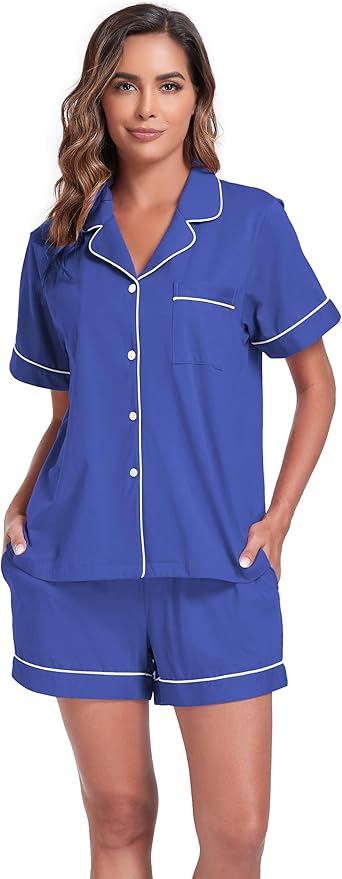 100% Cotton Pajama Set - Short Sleeve - 2 Piece