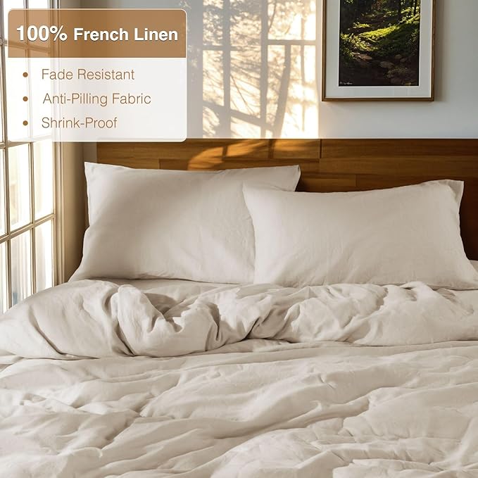 Linen Duvet Cover Set - King - 3 Piece