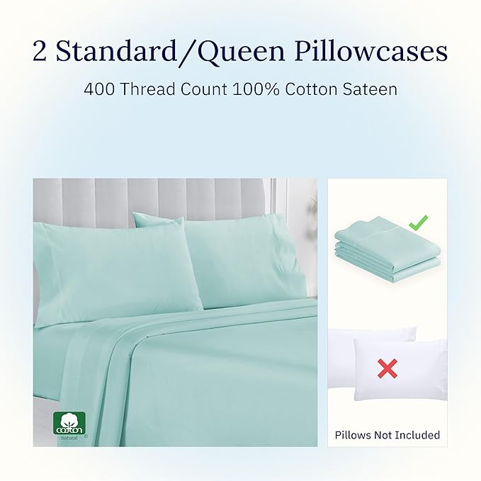 100% Cotton Pillowcase Set - Queen - 2 Piece