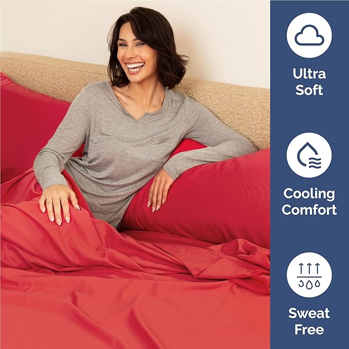 Cooling Bed Sheet Set - Twin XL - 16 in Deep Pocket - 4 Piece