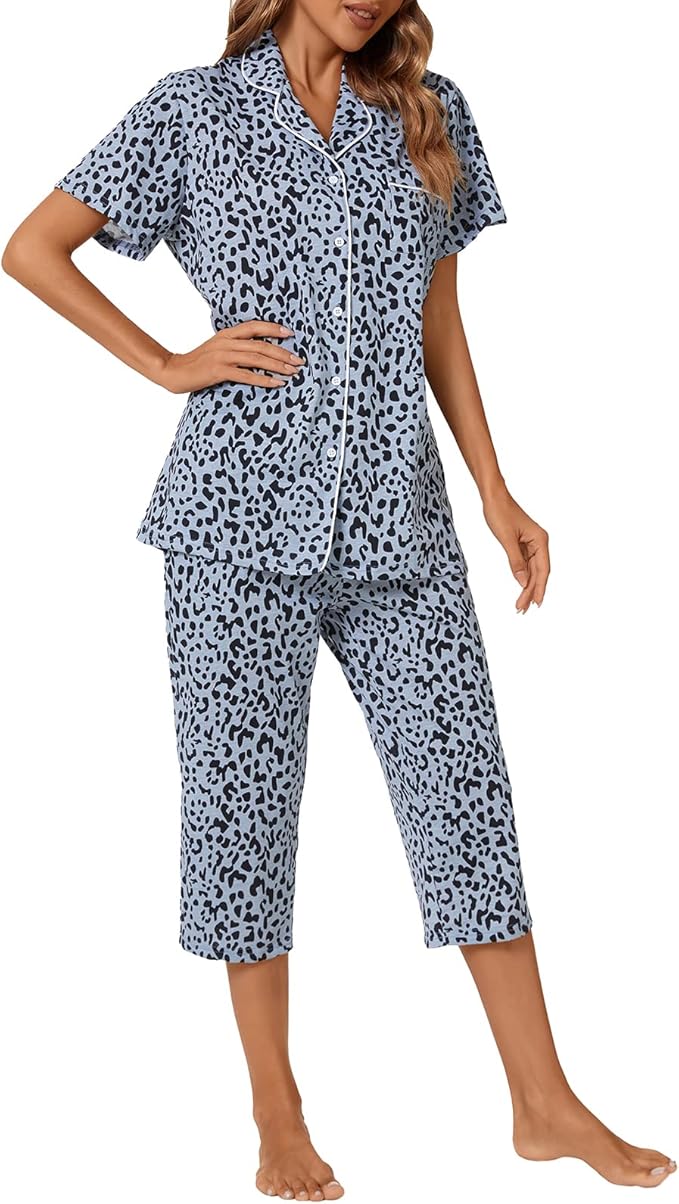 Capri Pajama Set - Short Sleeve - 2 Piece