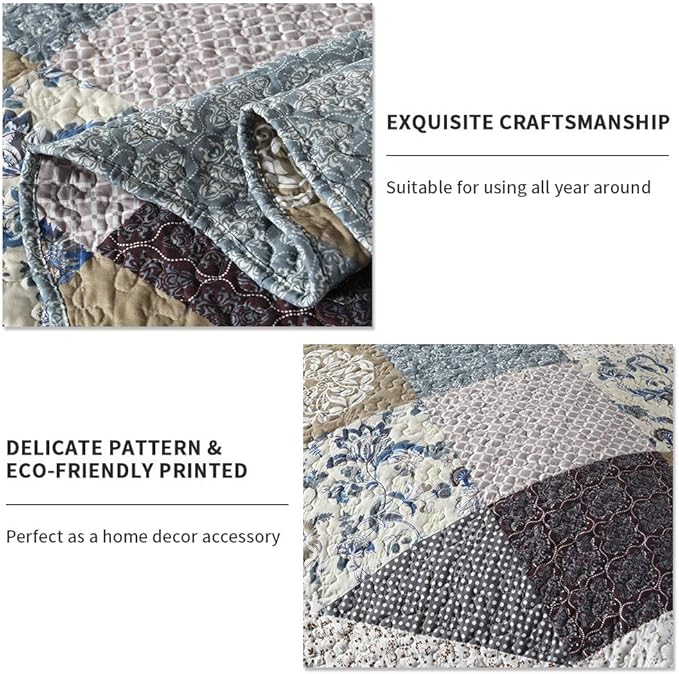 Microfiber Quilt Set - Queen - 3 Piece